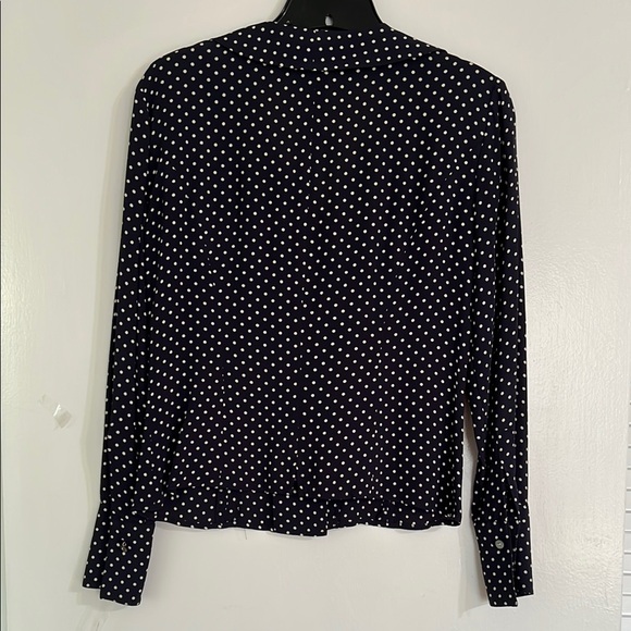 Anne Klein Black and White Long Sleeve Button Down Shirt - Picture 4 of 4